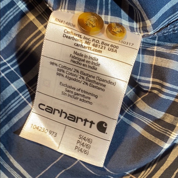 NWT Carhartt Plaid Button Up Shirt S - Picture 7 of 8